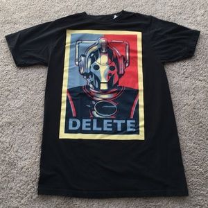 Dr Who Cyberman Delete shirt black Medium